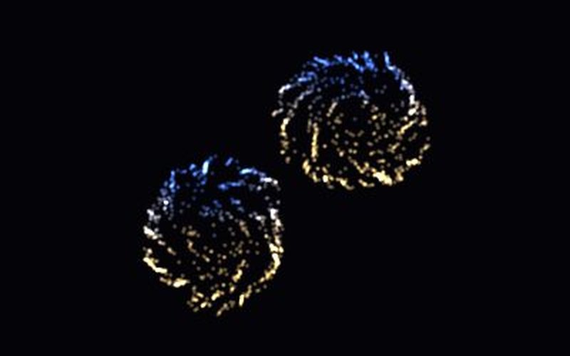 Two spiral galaxies colliding